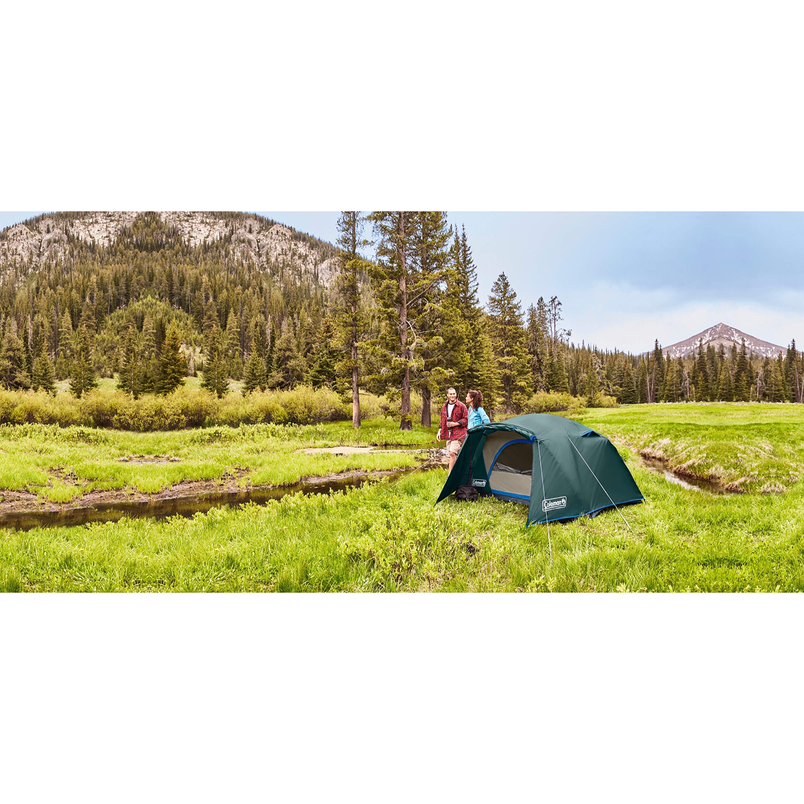 Coleman Skydome Camping Tent with Full-Fly Weather Vestibule, 2/4/6 Person Weatherproof Tent with Rainfly, Carry Bag, Storage Pockets, and Ventilation, Sets Up in 5 Minutes