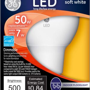 GE Lighting LED Floodlight Bulb, 7 Watt (50 Watt Equivalent), Soft White, PAR20 Indoor Floodlight (Pack of 3)