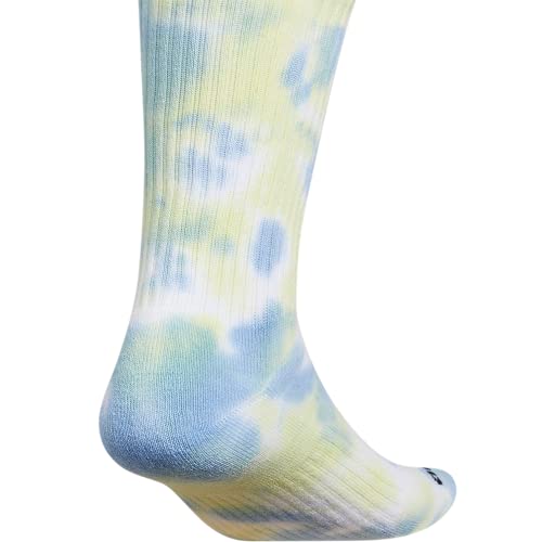 adidas Originals Mixed Graphics Cushioned Crew Socks (3-Pair) -Discontinued, Ambient Sky Blue/Pulse Yellow/White, Large