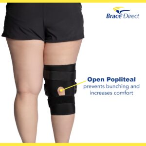 Brace Direct Plus Size Obesity External Deluxe Hinged Knee Brace for Knee Pain with Compression Knee Wrap for Overweight Men & Women Relief from Joint Pain from Meniscus Tears, Arthritis Pain