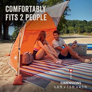 Coleman Lightweight and Portable Beach Shade Canopy Tent, Fast Setup in 5 Minutes, UPF 50+ Sun Protection, with Sand Bags & Stakes