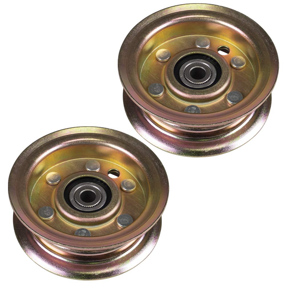 8TEN Flat Idler Pulley for Husqvarna LTH1742 YTH130 YTH1542 YTH1842 YTH1848 YTH2042 532165888 532173437 2 Pack