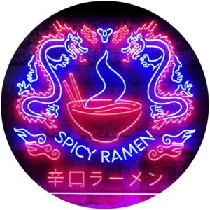 advpro spicy dragon ramen japan food dual color led neon sign blue & red 16 x 12 inches st6s43-i3961-br