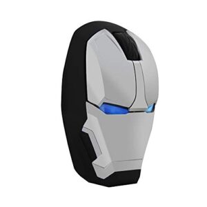 ECOiNVA Wireless Iron Man Mouse 2.4G Optical Computer Mouse for Desktop Laptop PC Mac (Silver)