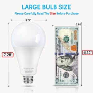 250-300W Equivalent LED Light Bulbs, 3000 Lumens Daylight White 5000K 30W A30 LED Bulbs for Garage, Warehouse, Workshop, Commercial, Office, Backyard, E26 Base Light Bulb Non-Dimmable, 2-Pack