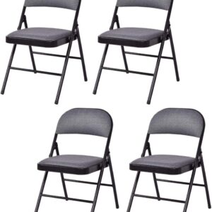 ReunionG Charles Folding Chair, 4 PCS, Black