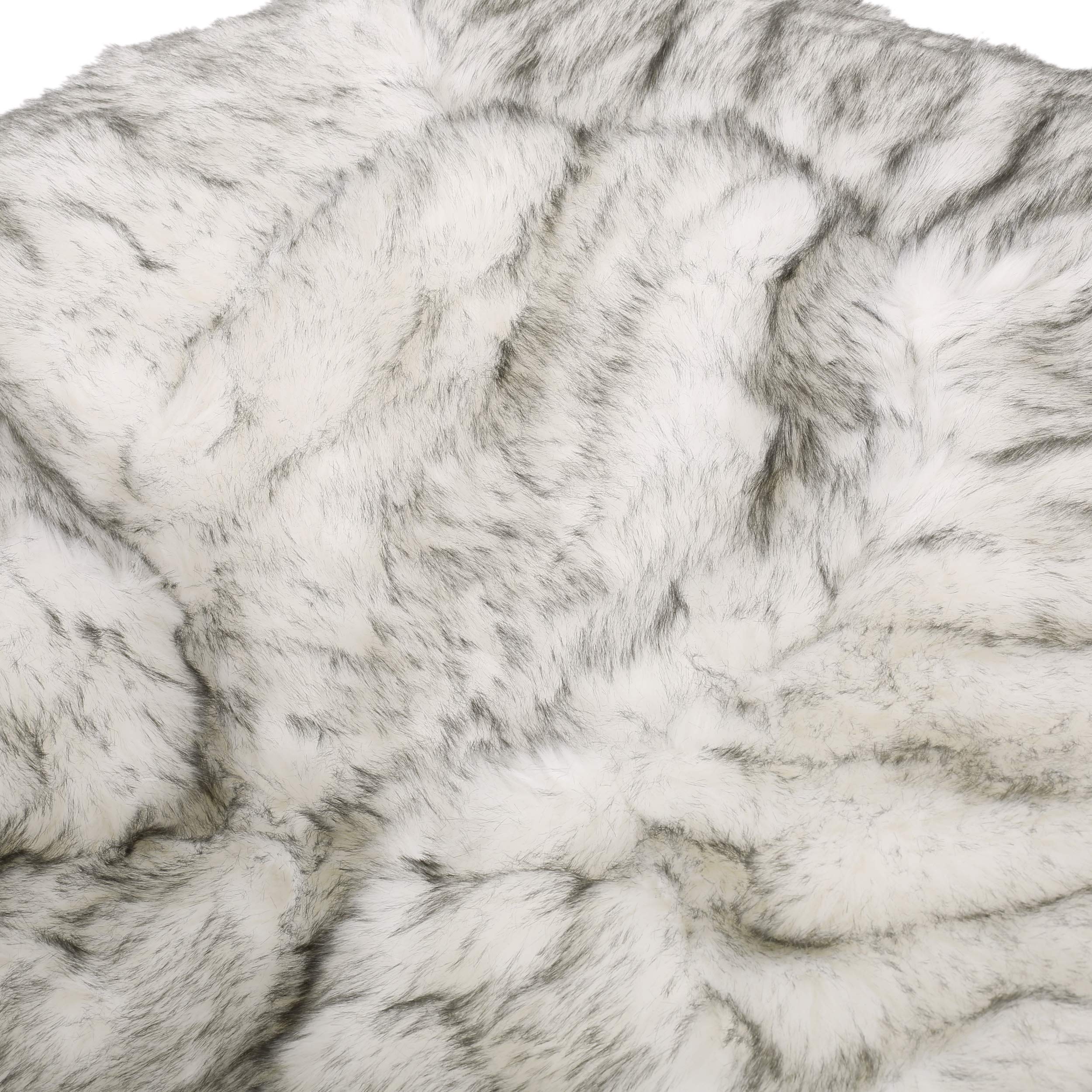 Christopher Knight Home Schley 5 Foot Bean Bag - Short Faux Fur - White/Gray