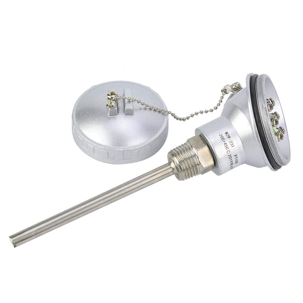 1/2" NPT Thread Thermocouple Terminal Head RTD PT100 Stainless steel Temperature Sensor Probe (100mm)