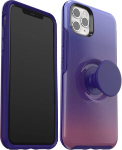 otterbox otter + pop symmetry series case for iphone 11 pro max -synthetic rubber, kickstand, violet dusk