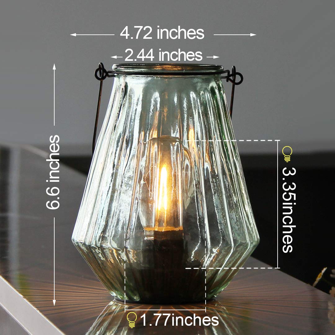 Battery Operated Lamp Hanging,Cordless LED Table Lamp with Timer, Decorative Lantern Lights Outdoor Indoor Decor for Patio/Home/Hallway/Deck/Spareroom/Bedroom/Tabletop/Fireplace/Vintage Style (LGreen)