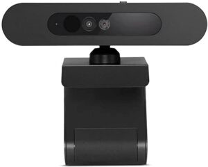 lenovo 500 fhd webcam, 1080p, teleconferencing video camera for desktop & laptop pcs, windows hello, digital zoom, wide-angle tilt/pan, privacy shutter, usb-c, gxc0x89769, black