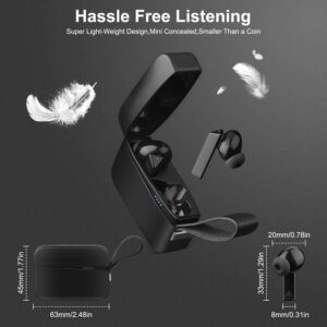 Wireless Earbuds Bluetooth 5.0 Headphones, IPX5 TWS Waterproof Earphones with Hi-Fi Stereo Sound and Built-in Mic, Smart Touch Control in-Ear Headphones with Charging Case for Sport