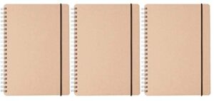mujirushi recycle paper double-ring dot grid notebook - a5, 70 sheets, with rubber strip 3set
