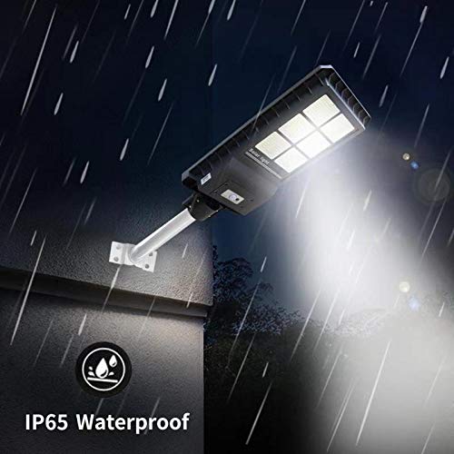 300W Solar Street Light Floodlights Dusk to Dawn,Parking Lot Lights 20000mAH Iron Phosphate Battery LED Outdoor Lighting,24000Lm Light/PIR Motion Sensor for Garage,Patio,Garden,Driveway