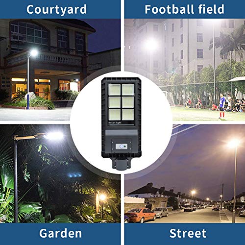 300W Solar Street Light Floodlights Dusk to Dawn,Parking Lot Lights 20000mAH Iron Phosphate Battery LED Outdoor Lighting,24000Lm Light/PIR Motion Sensor for Garage,Patio,Garden,Driveway