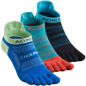 aonijie toe socks for men and women high performance athletic five finger socks soft,comfortable and breathable, ankle-medium