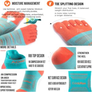 AONIJIE Toe Socks for Men and Women High Performance Athletic Five Finger Socks Soft,Comfortable and Breathable, Ankle-Medium