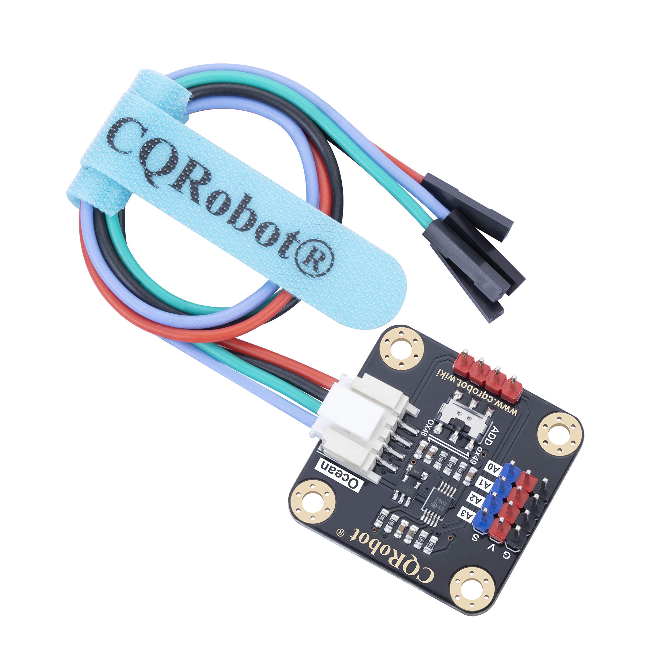 CQRobot Ocean: ADS1115 16-Bit Sensor Analog Signal and Digital Signal Acquisition or Conversion ADC Module. 3.3V to 5V, I2C Interface, Compatible with Arduino, Raspberry Pi and Other Motherboards.