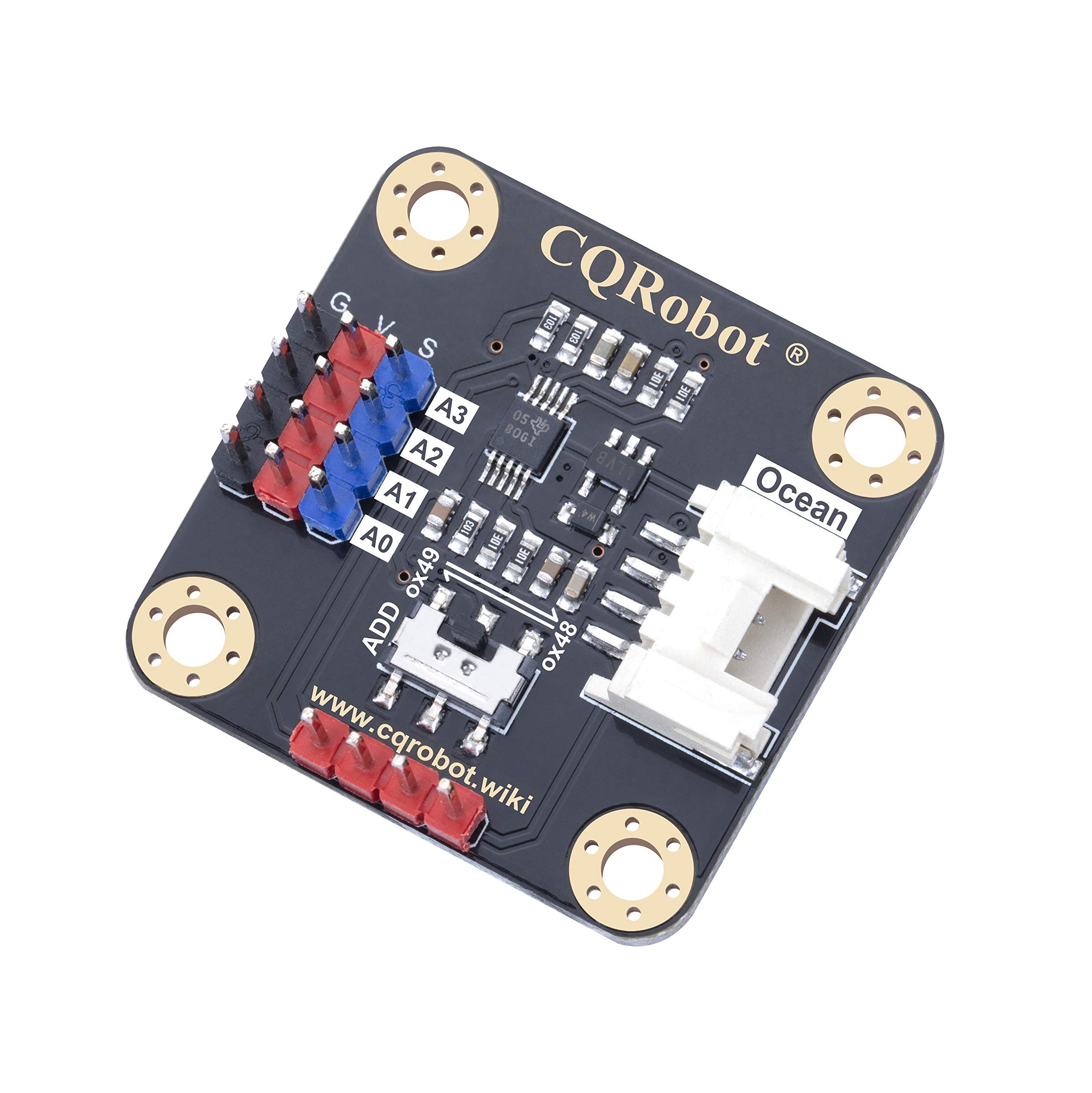 CQRobot Ocean: ADS1115 16-Bit Sensor Analog Signal and Digital Signal Acquisition or Conversion ADC Module. 3.3V to 5V, I2C Interface, Compatible with Arduino, Raspberry Pi and Other Motherboards.