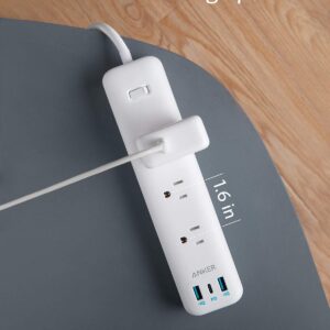 Anker USB C Power Strip with Power Delivery, 3 Outlets and 30W 3 USB (1 USB C, 2 USB A), PowerPort Strip PD 3 with 6ft Long Extension Cord, Flat Plug, for Home, Office, and Dorm Room