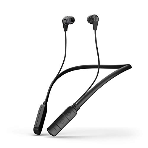 Skullcandy - Ink'd Bluetooth Wireless Earbuds w/Microphone, Noise Isolating Supreme Sound, 8-Hour Rechargeable Battery, Lightweight with Flexible Collar, Black + 5-Pack Face Mask