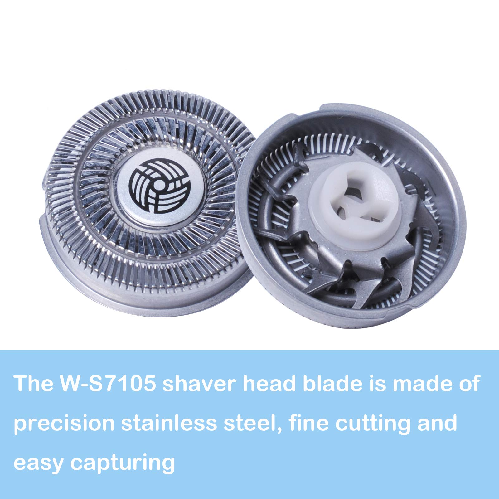 SW-S7105 Replacement Shaver Head Blades Compatible with SW-S7105 Waterproof Electric Razor Wet & Dry Rotary Shavers With Clean Brush