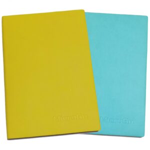 MicroGu A5 College Ruled Notebooks Softcover Classic Lined Journal Notebooks for Work Writing Office Notebooks Faux Leather Colorful 8.1 × 5.6 inches, 2 Pack