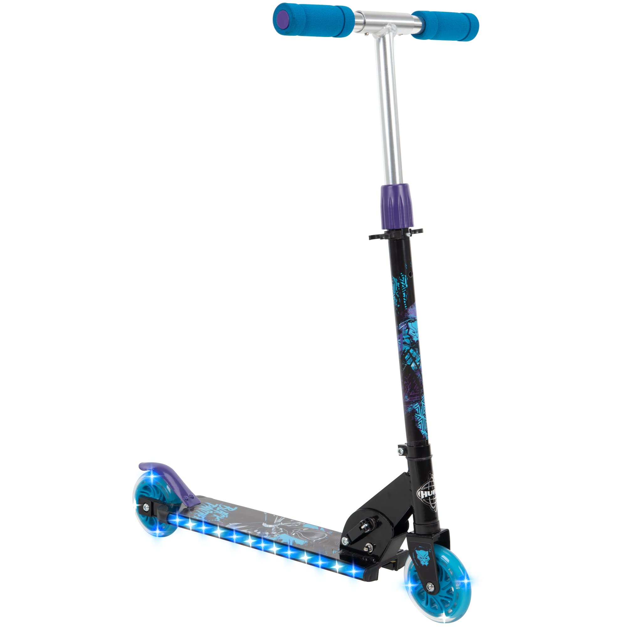 Huffy Disney Frozen Electro-Light Inline Scooter for Kids, Blue