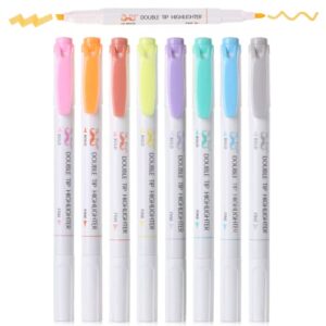 mr. pen- double tip highlighters, fine & chisel tip, neon and pastel colors, 8 pack, highlighters, highlighter markers, planner markers, highlighters for bible journaling, highlighter pens