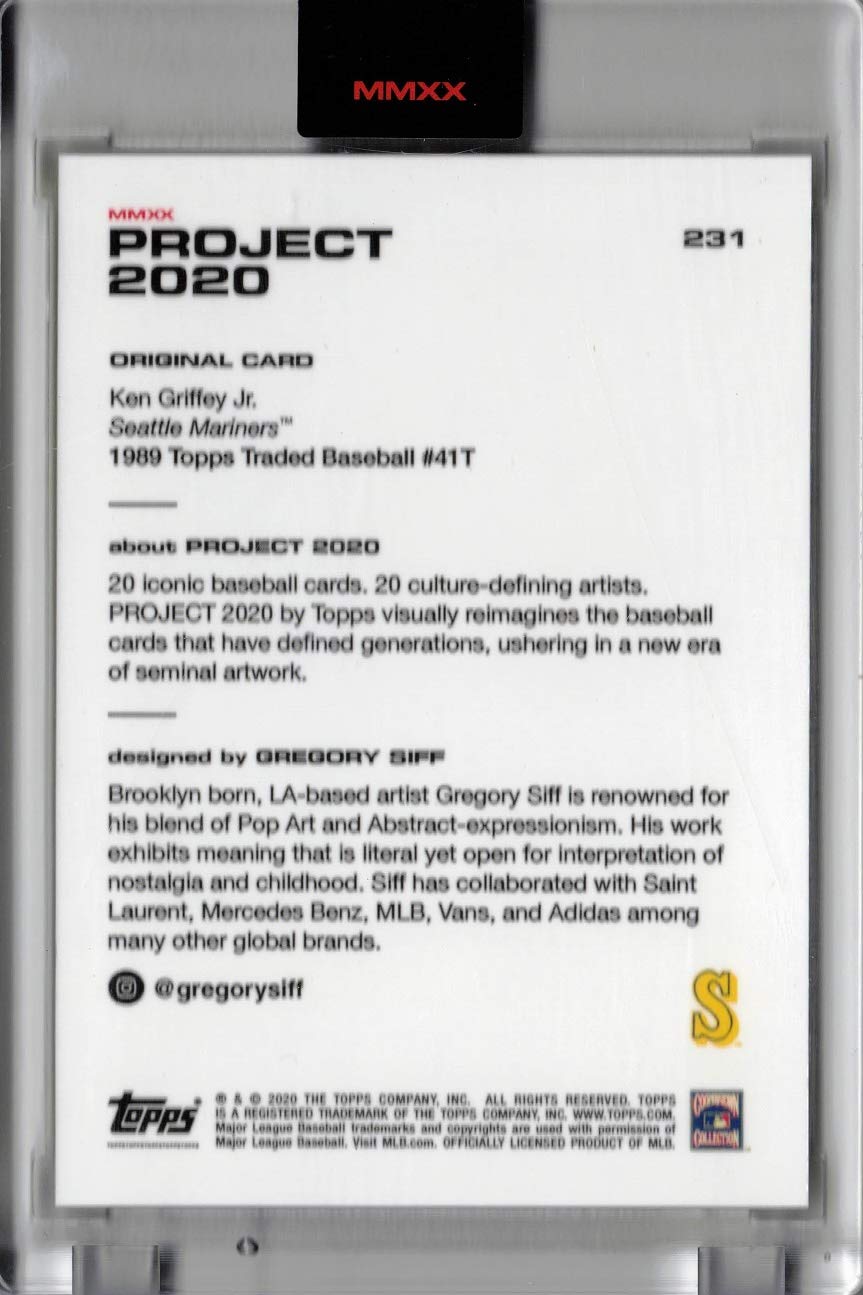 Topps Project 2020 Baseball Card #231 1989 Ken Griffey Jr. by Gregory Siff - Only 4,533 made!