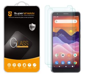 supershieldz (2 pack) designed for zte avid 579 tempered glass screen protector, anti scratch, bubble free