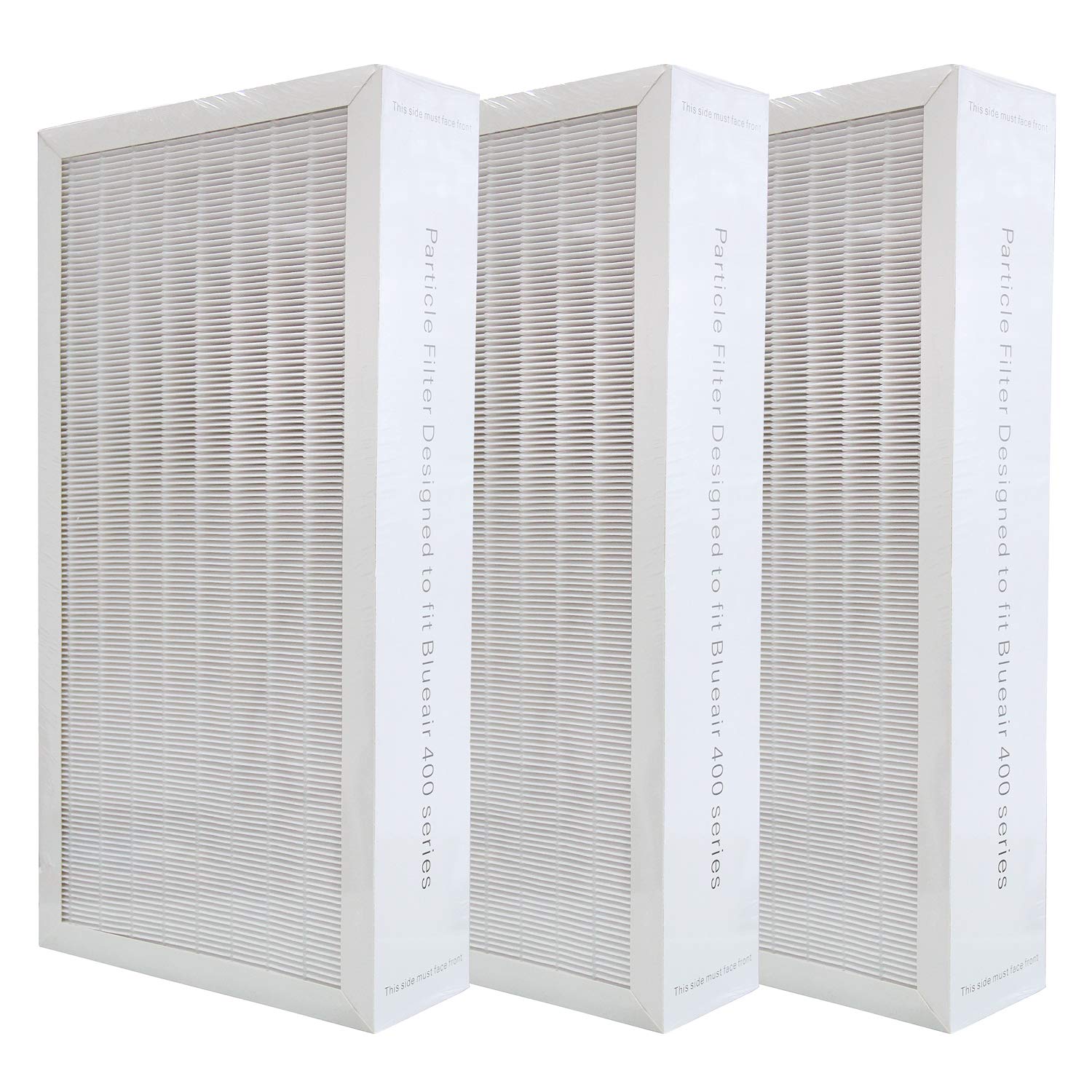 MaximalPower Replacement HEPA Filter for Blueair 400 Series Air Purifiers - 3 Pack | Removes Smoke, Dust, Dirt, Odor and More!