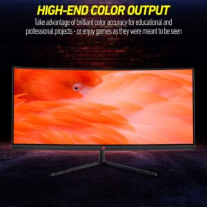 Deco Gear DGVM29PB 29-Inch 2560x1080 100Hz VA Curved Gaming Monitor, 4ms Response Time, 3000:1 Contrast Ratio, sRGB, NTSC 85, DCI-P3, and Adobe RGB Color Accurate