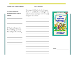 the know-nothings comprehension activities