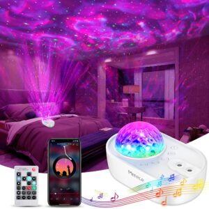 star projector, 3 in 1 galaxy night light projector with remote control, bluetooth music speaker & 5 white noises for bedroom/party/home decor, timing sky starry projector for kids & adults