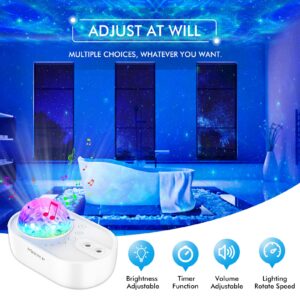 Star Projector, 3 in 1 Galaxy Night Light Projector with Remote Control, Bluetooth Music Speaker & 5 White Noises for Bedroom/Party/Home Decor, Timing Sky Starry Projector for Kids & Adults