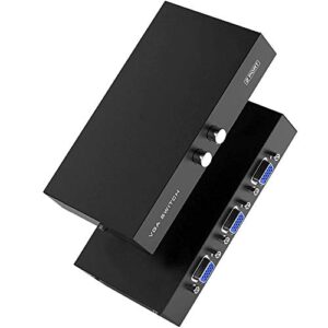 VGA Switch 2 in 1 Out, TAIPOXUN VGA Switch Box 2 Port VGA Switch Press Button Two Way VGA Vedio Switch for TV Moniter Sharing or Switching(Not Support DDC, DDC2,DDC2B Moniter)，2PC Share a VGA Display