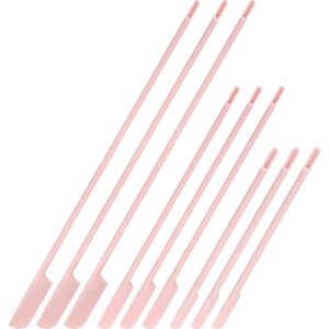 9 pieces 3 sizes silicone spatula for beauty and kitchen silicone makeup spatula silicone bottle scraper spatula lotion spatula for girls and women (pink)