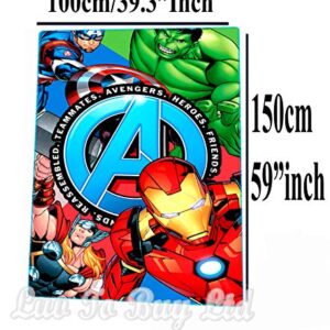 Avengers Kids Blanket,Marvel Hulk Thor Iron Man Blanket,Official Licenced