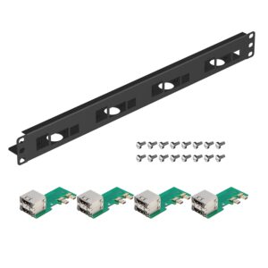 uctronics for raspberry pi rack with micro hdmi adapter boards, 19" 1u rack mount supports 1-4 units for raspberry pi 4 model b