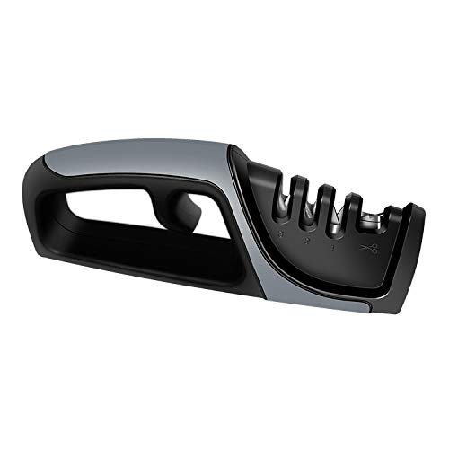 Kitchen Knife Sharpener - 2020 Upgraded 4-Stage Knife Sharpener and Scissor Sharpener,With Spork Spoon