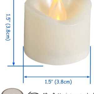 CANDLE IDEA Realistic Flame LED Tea Lights 12 Pack 1.5" x 1.5", Flameless Flickering Tea Candle Battery Operated/Electric Tealights Small LED Candles for Halloween, Christmas, Lantern Decorations