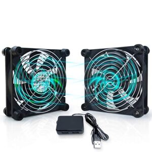 usb computer fan 120mm cabinet fan for electronics dc 5 volt computer fan quiet usb cooling fan for computer case cpu routers receiver cabinets cooling (2 pack)