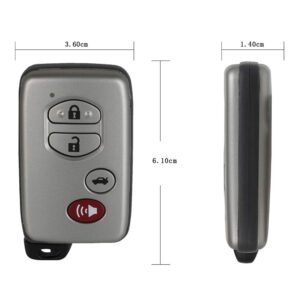 ZENITHIKE Replacement Keyless Entry for Smart Proximity Remote Key Fob 4-Buttons Key Uncut Blade Replacement for Toyota Avalon/for Toyota Camry 89904-06041 HYQ14AAB 271451-0140 Set of 1 Ship from USA