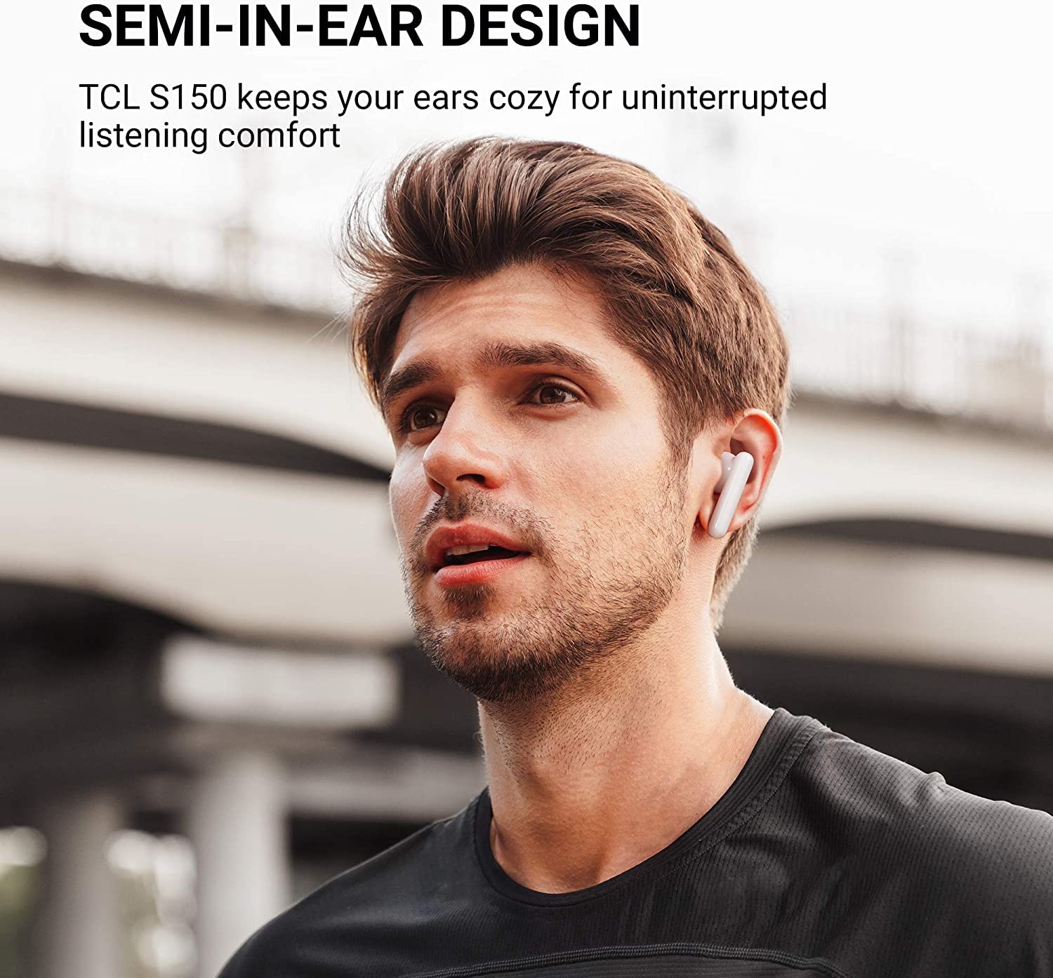 TCL S150 True Wireless Earbuds, Deep Bass with 13mm Drivers, Bluetooth 5.0 Headphones, Type C Charging Case, Noise Isolation, Waterproof Touch Control Wireless Earphones with Mic for Work, White