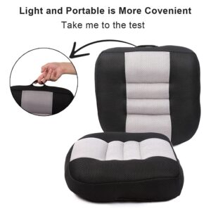 Car Booster Seat Cushion Heightening Height Boost Mat, Breathable Mesh Portable Car Seat Pad Angle Lift Seat for Car, Office,Home (Black)