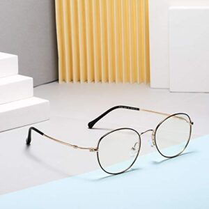 STGATN Blue Light UV Blocking Glasses Hexagonal Eyeglasses Frame Anti Blue Ray Glasses for Women Men