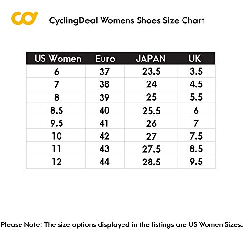 CyclingDeal Bicycle Road Bike Universal Cleat Mount Women's Cycling Shoes Black with 9-Degree Floating Look ARC Delta Compatible Cleats Compatible with Peloton Indoor Bikes Pedals Size 40