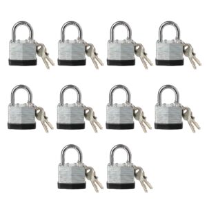 fu volante lock, laminated steel keyed padlock, keyed alike locks, normal shackle padlock-pack of 10