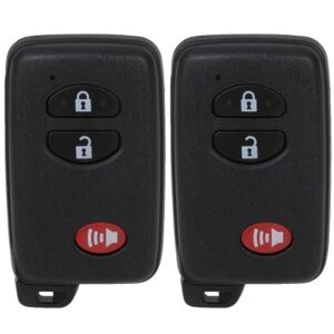 zenithike replacement keyless entry for smart proximity remote key fob 3-buts key uncut blade replacement for toyota 4runner/for scion tc/prius/venza hyq14acx 89904-47230 89904-47370 set of 2